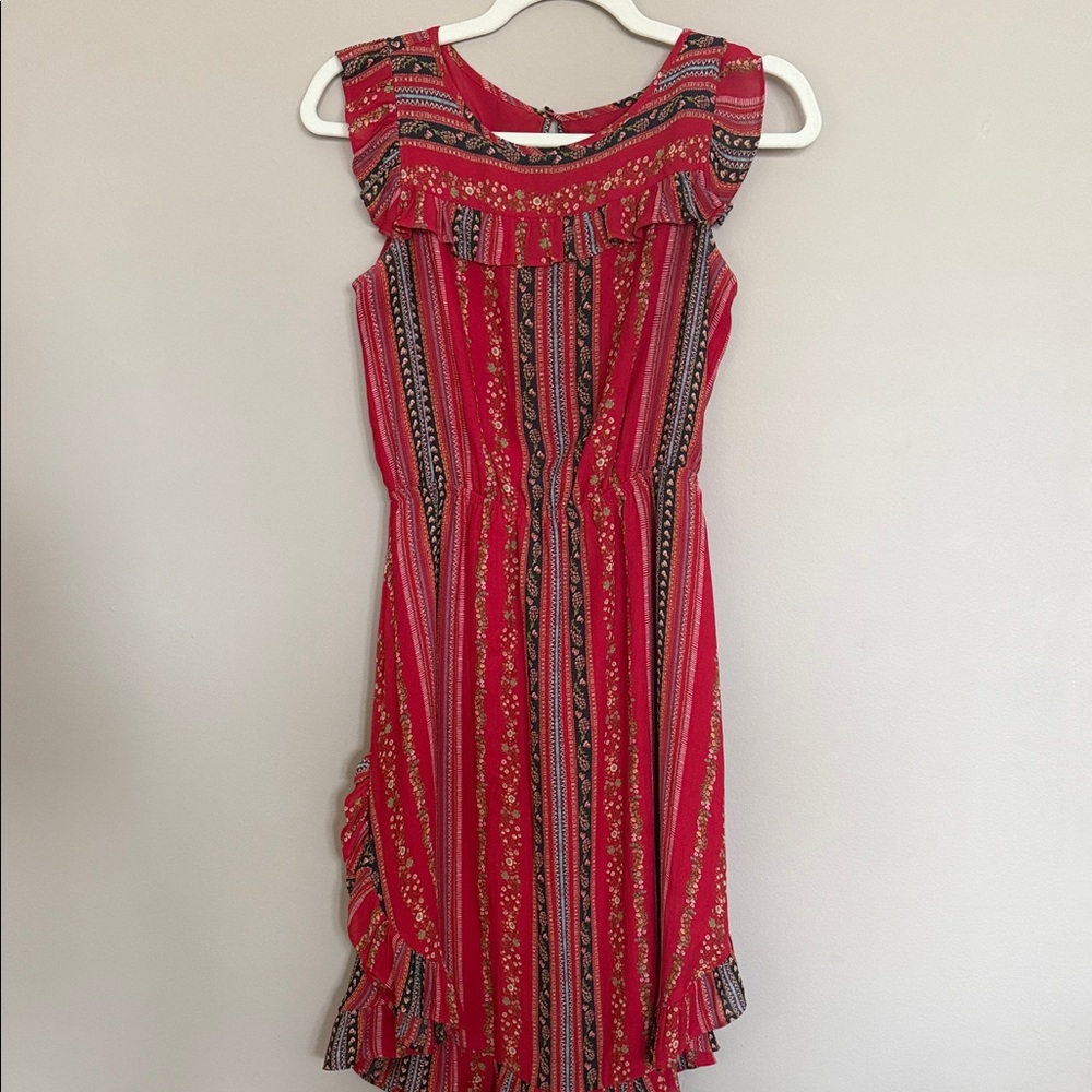 🌺Ann Taylor LOFT Red Striped Boho Sleeveless Dress Size XSP